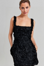 Black Flower Mini Dress Flowering Girl