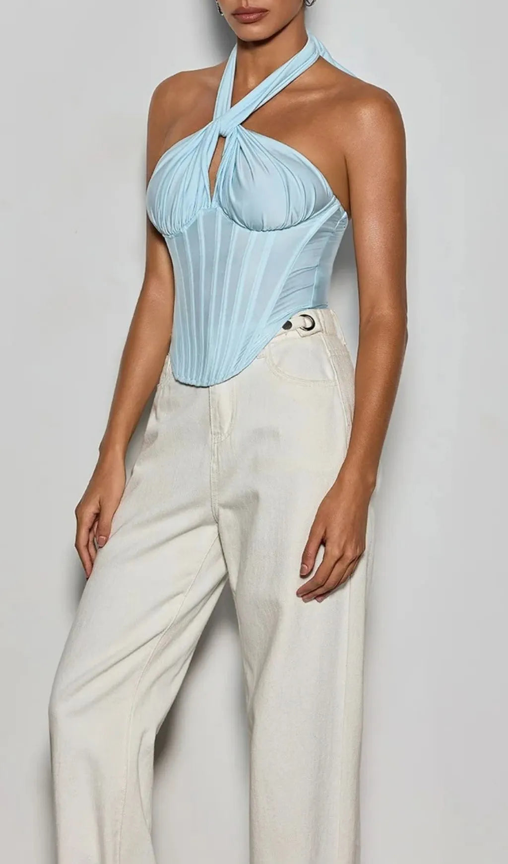 Cynzia Halterneck Corset Top Flowering Girl