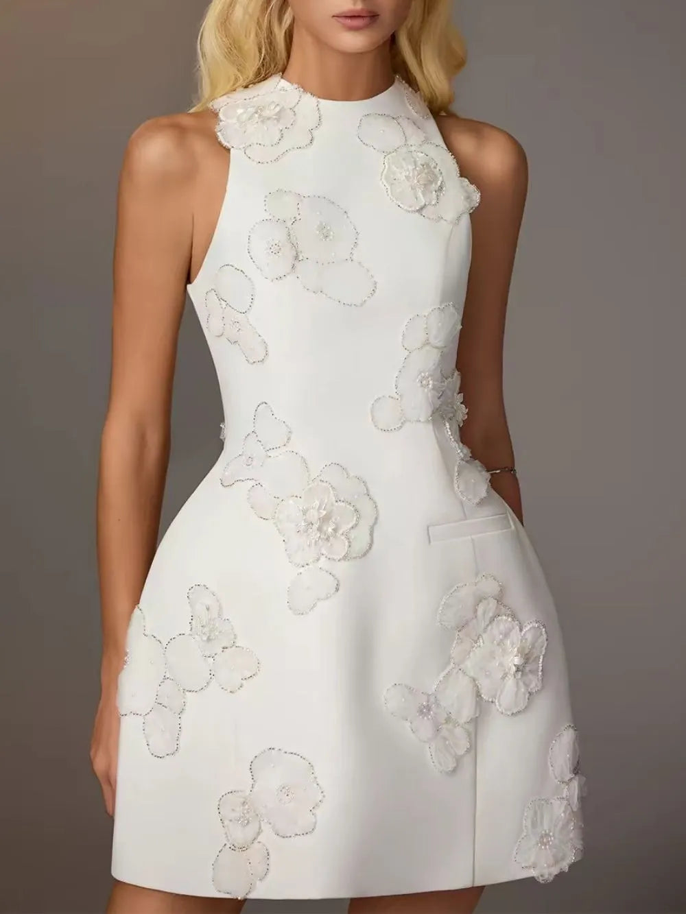 Caia Applique Mini Dress Flowering Girl