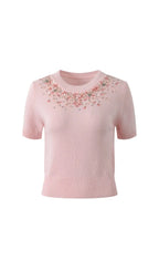 Heron Embellished Knit Top Flowering Girl