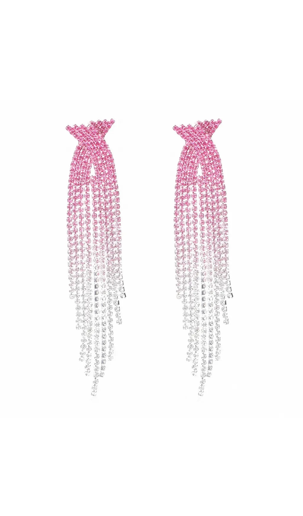 Danelle Rhinestone Tassel Earrings Flowering Girl