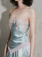 Maysie Blue Strapless Lace Top Flowering Girl
