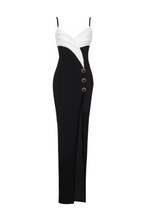 Bruna Two-Tone Split Maxi Bandage Dress Flowering Girl