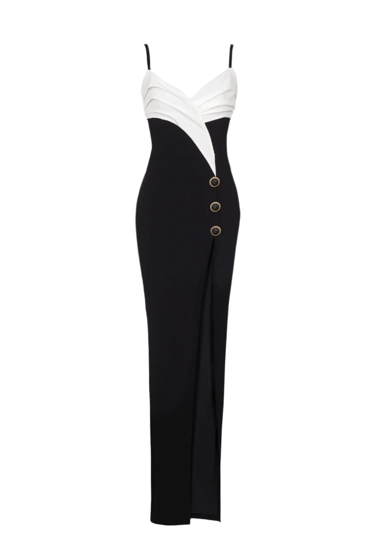 Bruna Two-Tone Split Maxi Bandage Dress Flowering Girl