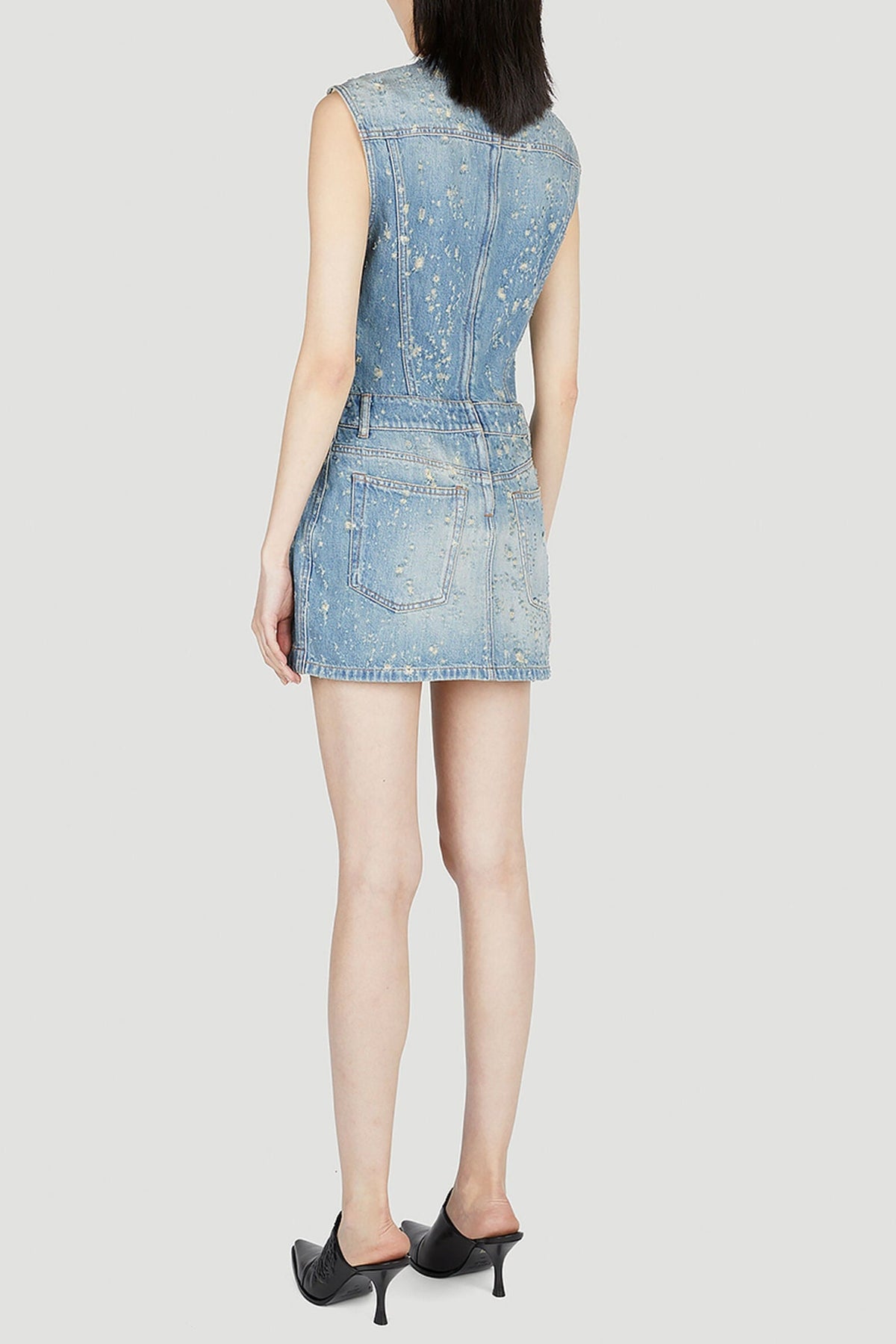 Tunic Mini Dress In Blue Flowering Girl