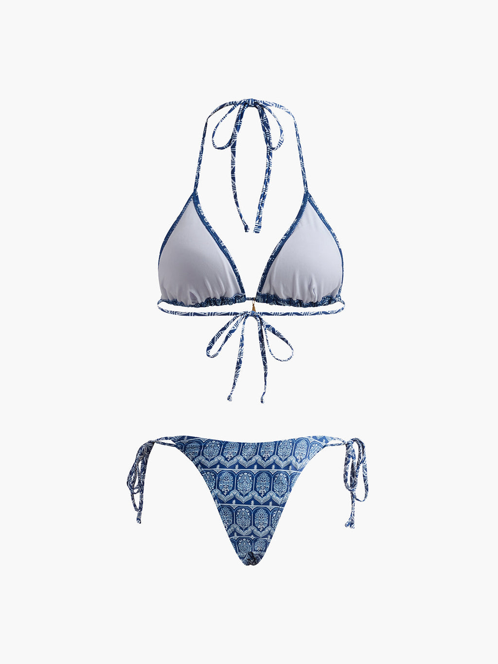 Printed Adjustable Strap Bikini Set Flowering Girl