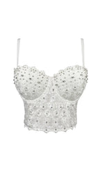 Amberlin Rhinestone Embroidered Top Flowering Girl