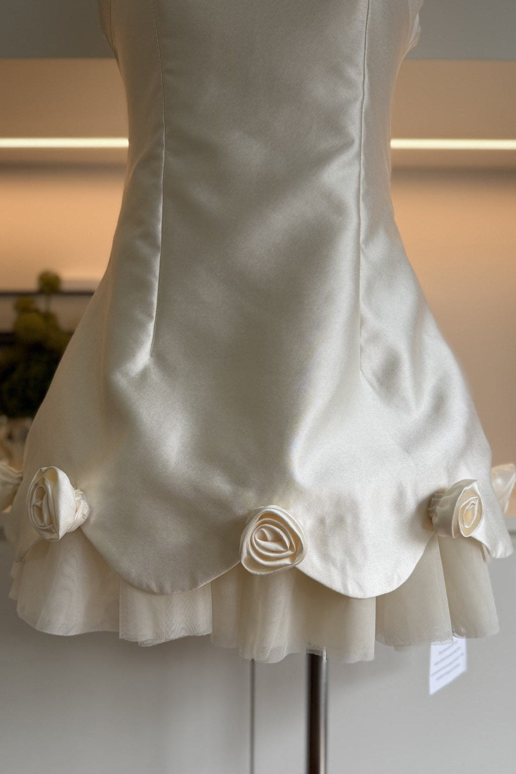 Mini Dress with Rose Appliqués and Bow Detail Flowering Girl