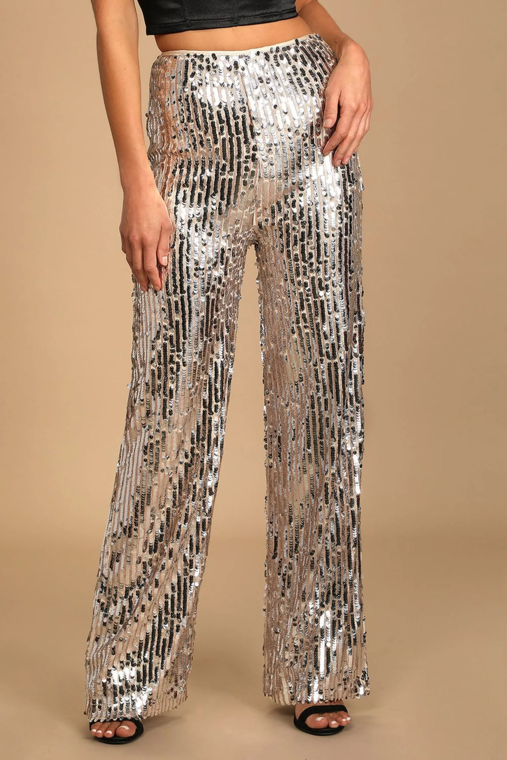 Silver Multi Sequin Pants Flowering Girl
