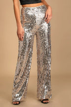 Silver Multi Sequin Pants Flowering Girl