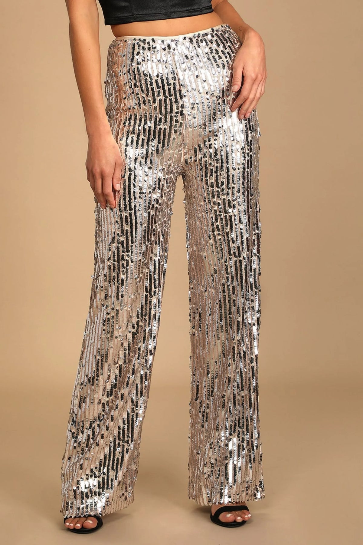 Silver Multi Sequin Pants Flowering Girl