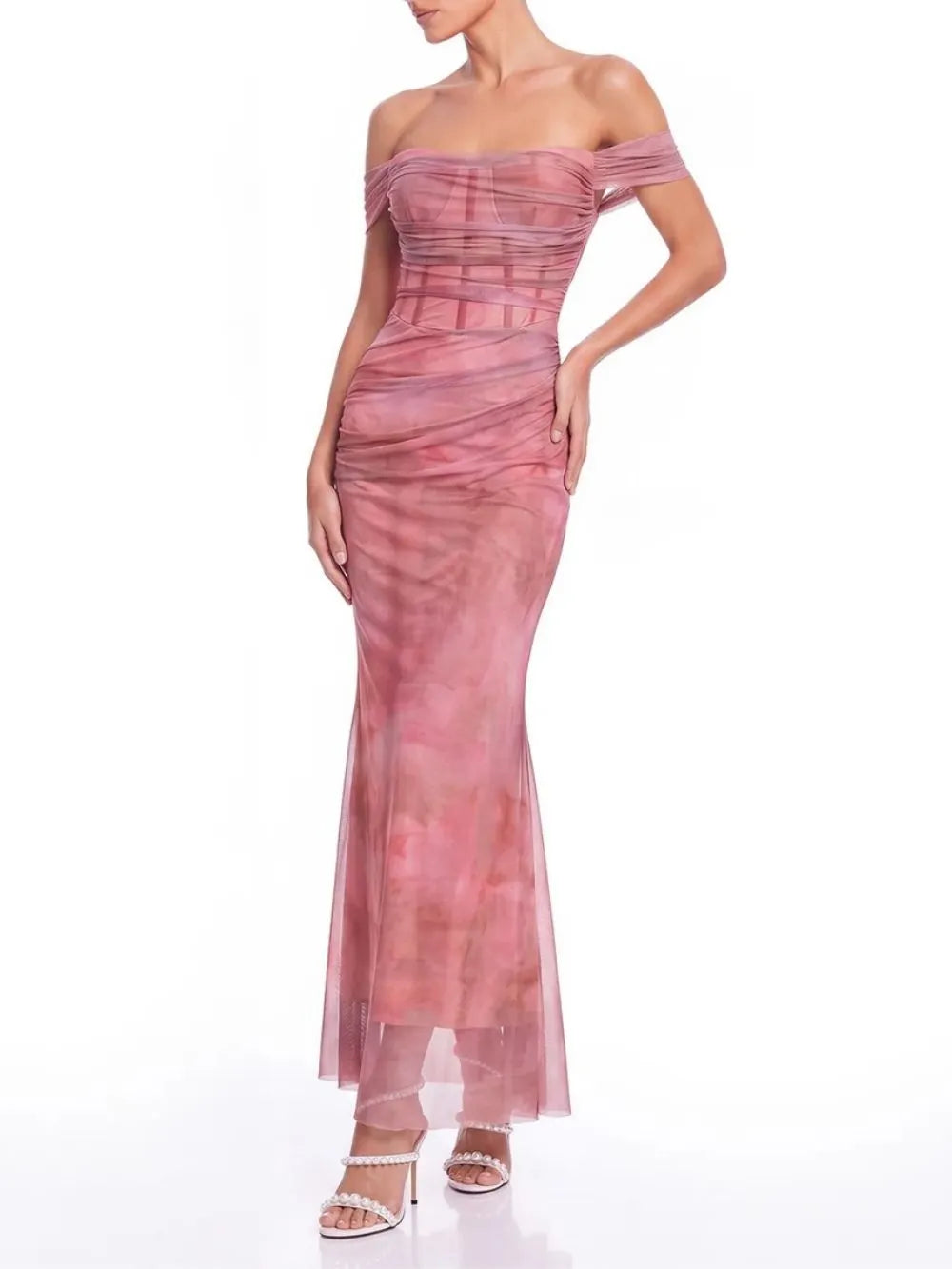 Zirella Off Shoulder Corset Maxi Dress Flowering Girl