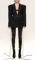 Ishan Black Lace-up Blazer Dress Flowering Girl