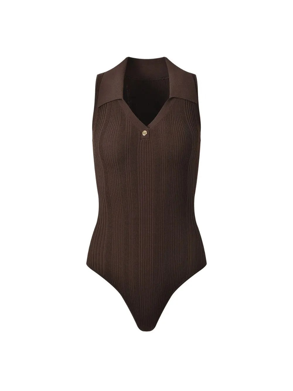Ribbed Knit Polo Bodysuit Flowering Girl