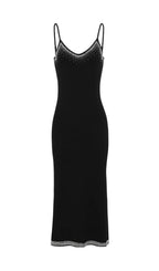 Kinsey Black Diamante Knit Cardigan & Midi Dress Set Flowering Girl