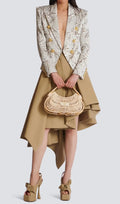 6-Button Satin Jacket With Redcurrant Print Flowering Girl