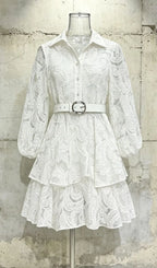 Leone Lace Long Sleeve Mini Dress Flowering Girl