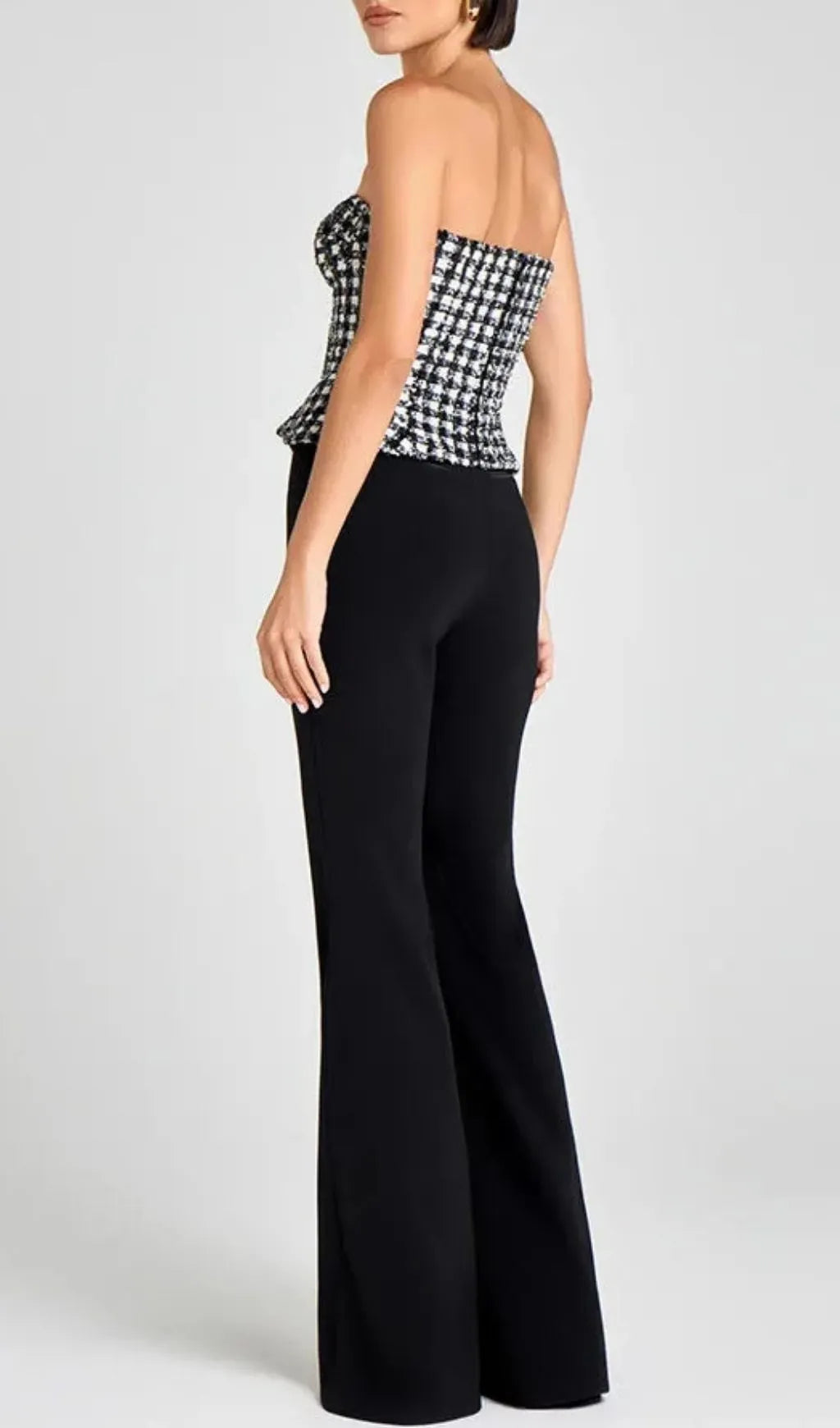 Roberta Black Check Tweed Sequin Top Flowering Girl