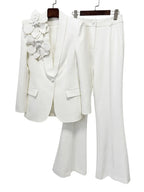 Makimi Flower Embellished Blazer Set Flowering Girl