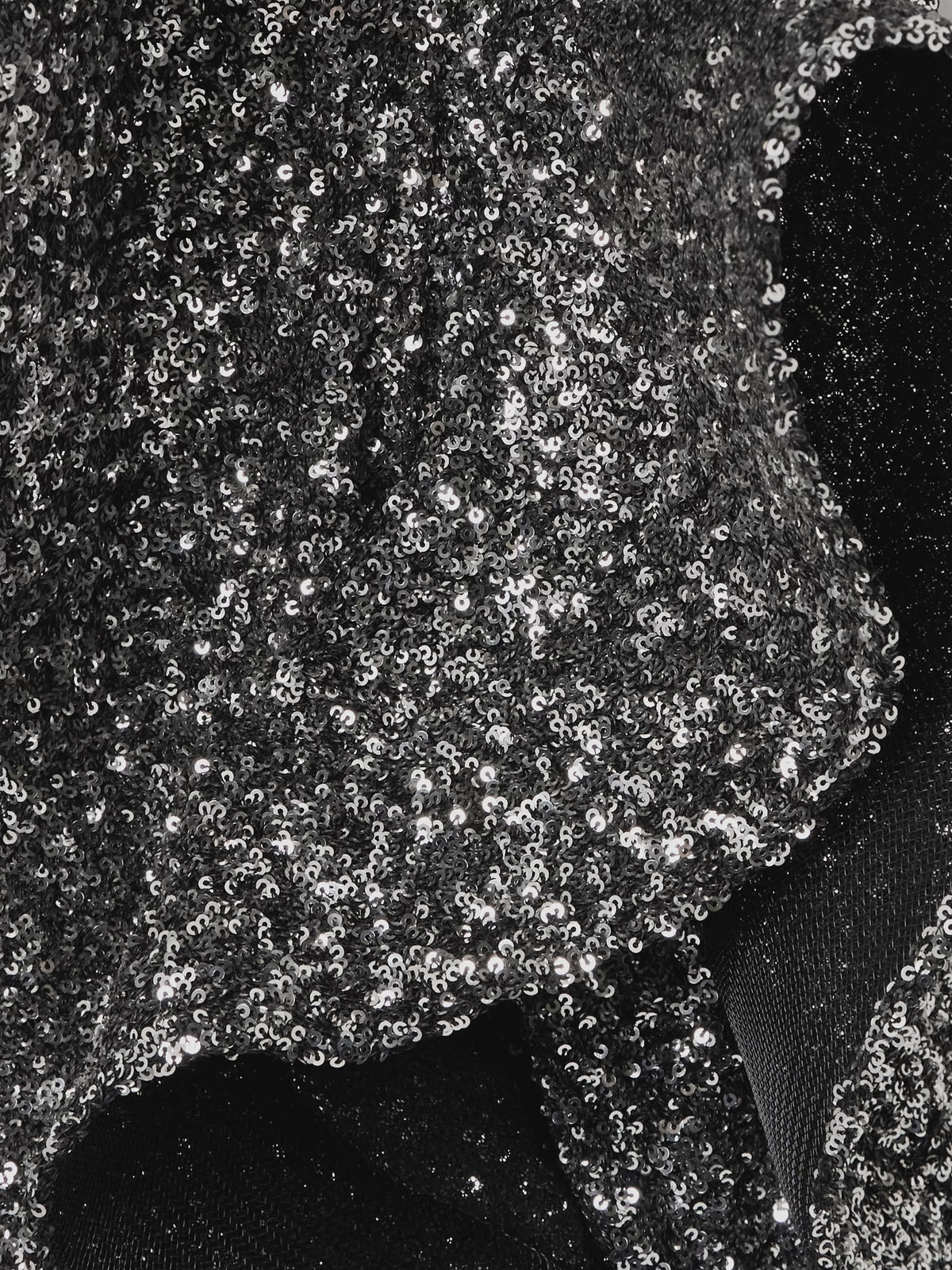 asymmetric ruffled sequined crepe gown in silver Flowering Girl