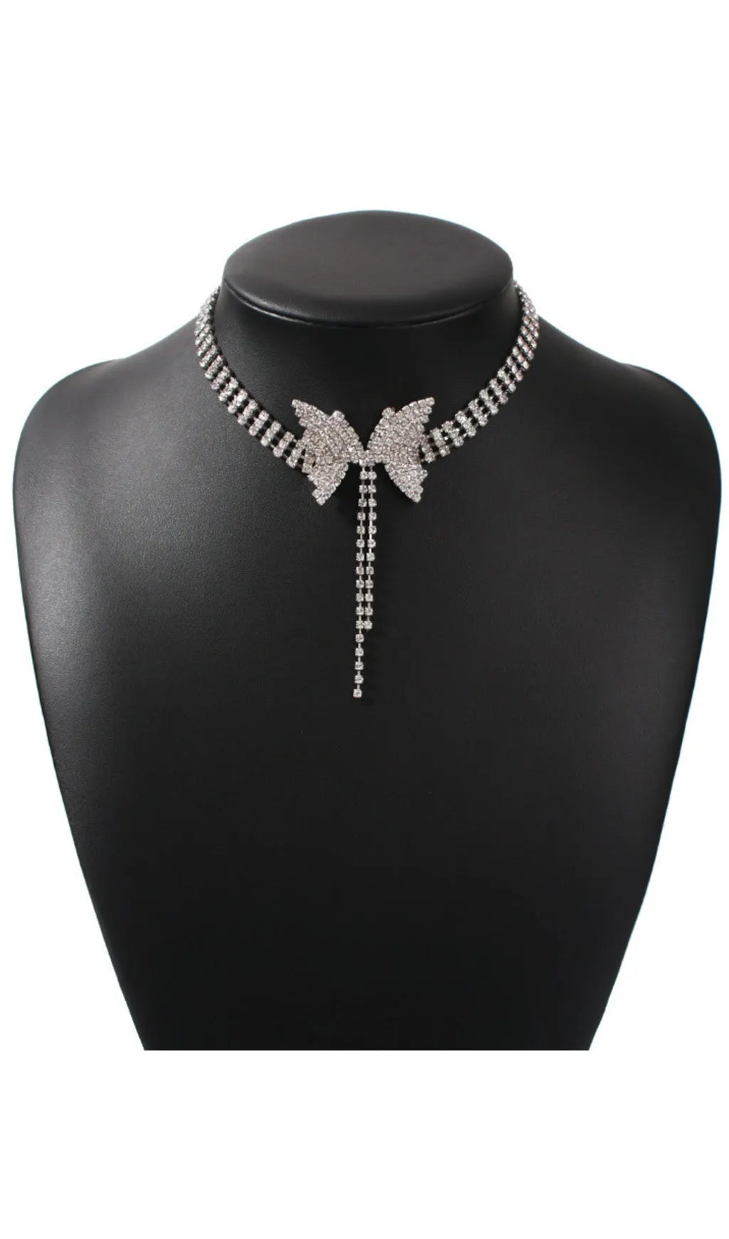 Silver Diamond Butterfly Choker Flowering Girl