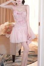 Bow Tulle Corset Mini Dress Flowering Girl