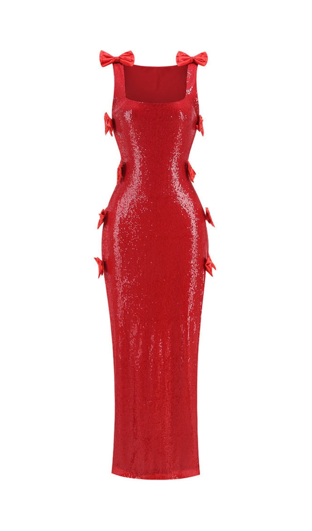 Kazia Red Bow Sequin Maxi Dress Flowering Girl