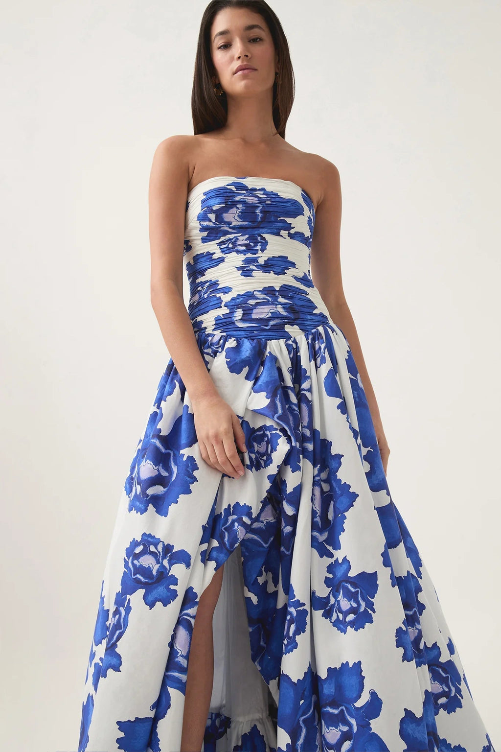 nancy Violette Bubble Hem Maxi Dress in cobalt Flowering Girl