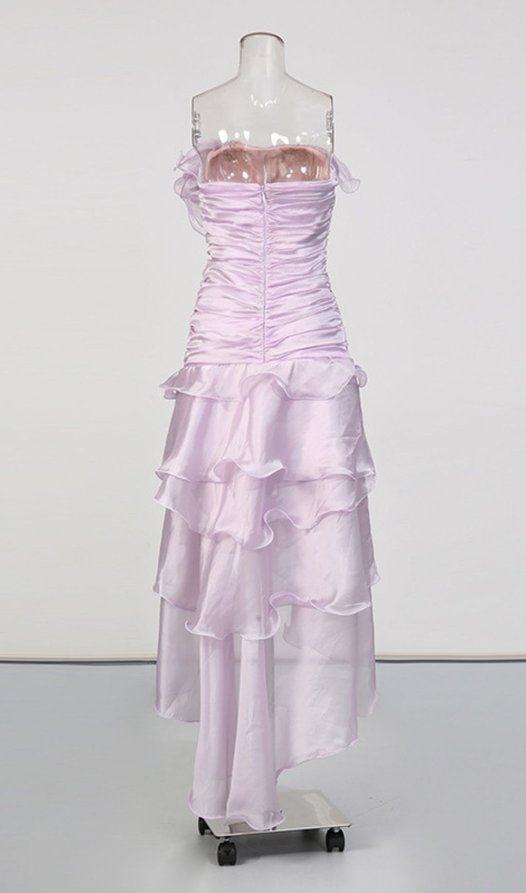 Kadience Purple Strapless Ruffle Maxi Dress Flowering Girl