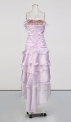 Kadience Purple Strapless Ruffle Maxi Dress Flowering Girl