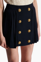 Megumi Gold Button Pleated Mini Skirt Flowering Girl