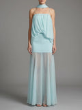 Makyla Blue Strappy Maxi Dress Flowering Girl