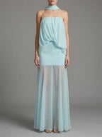 Makyla Blue Strappy Maxi Dress Flowering Girl
