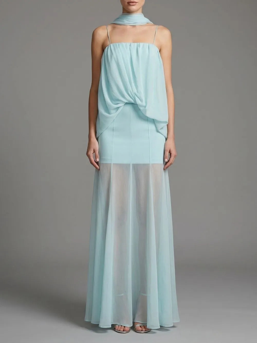 Makyla Blue Strappy Maxi Dress Flowering Girl