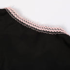 Black Matte Woven Polyester-Cotton Blend Fit-And-Flare Dirndl Dress Flowering Girl