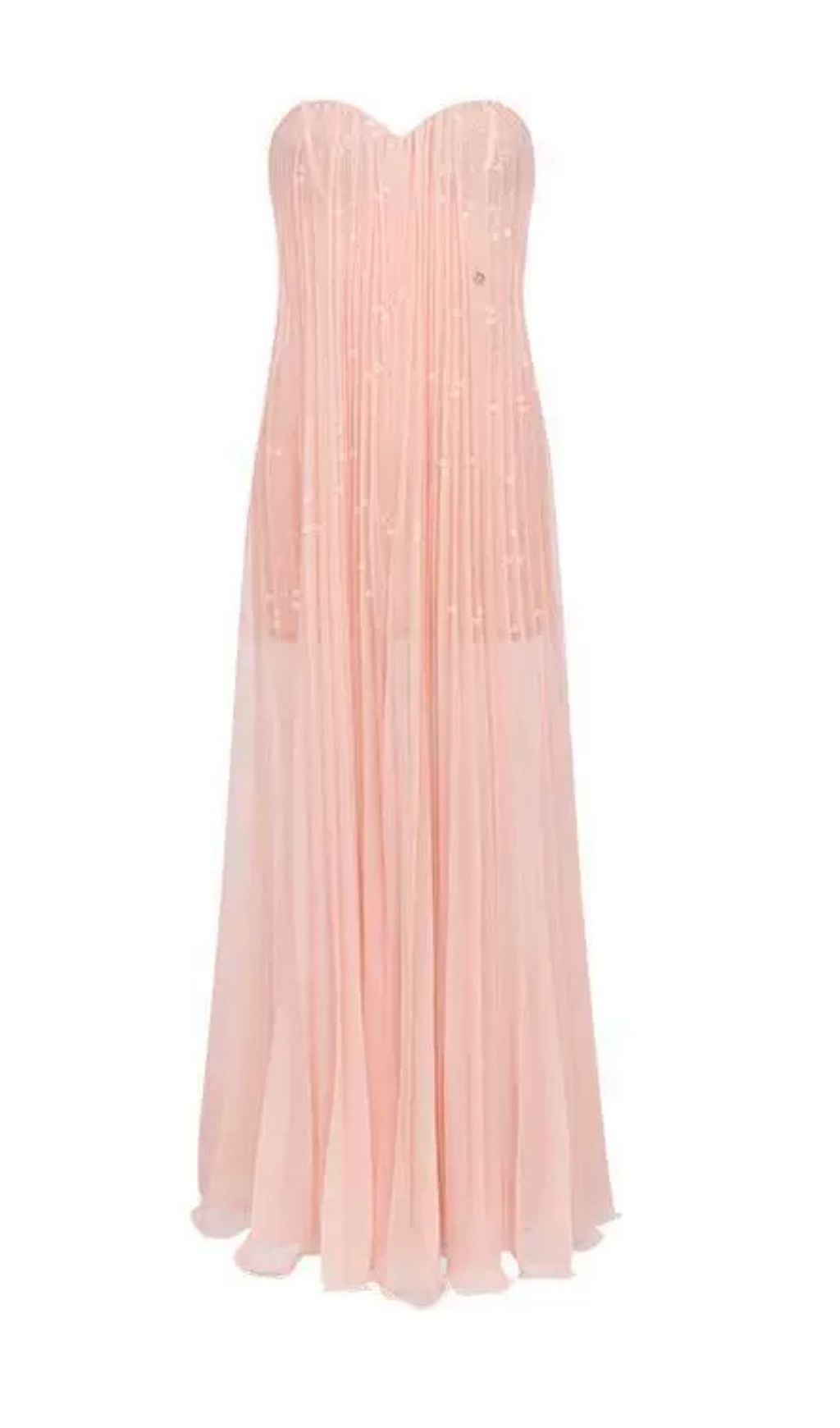 Fintan Pink Strapless Mesh Lace Maxi Dress Flowering Girl