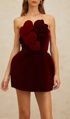Ivanna Red Heart Mini Dress Flowering Girl