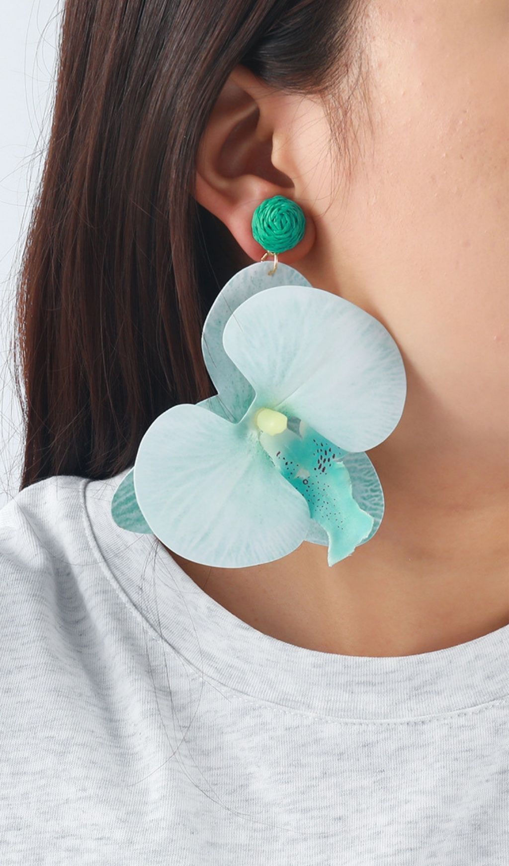 Olatunde Blue Flower Earrings Flowering Girl