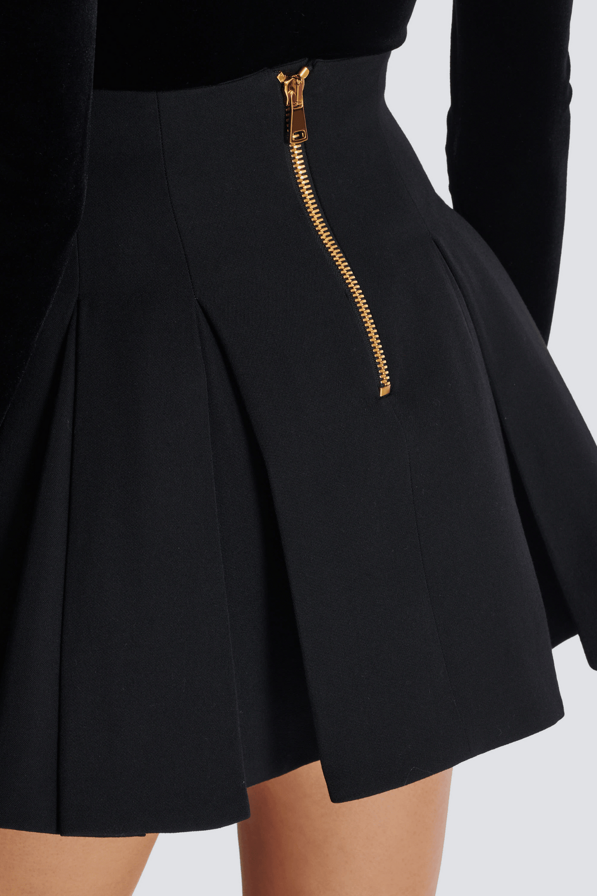 Asina Gold Buttoned Mini Skirt - Black Flowering Girl