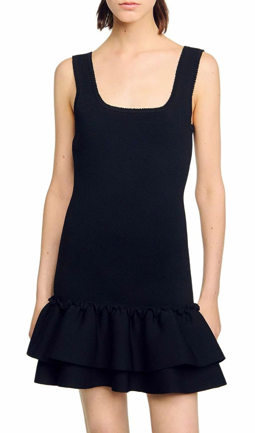 Ruffled Short Knit Dress Flowering Girl