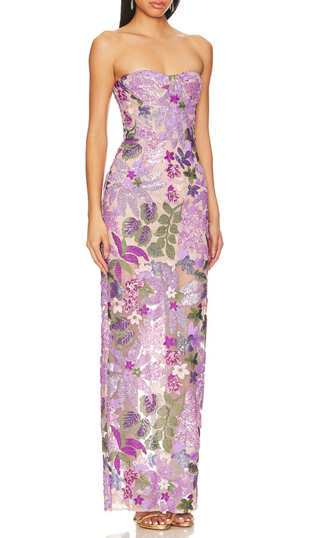 Asenath Sequin Embellished Maxi Dress Flowering Girl