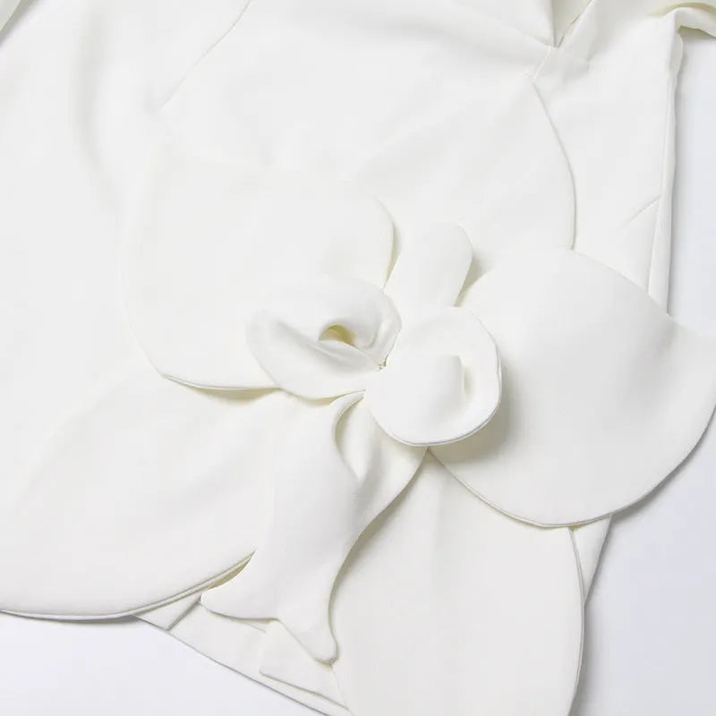 Flower Blazer Dress In White Flowering Girl