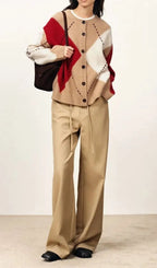 Juno Color-Blocking Knitted Cardigan Flowering Girl