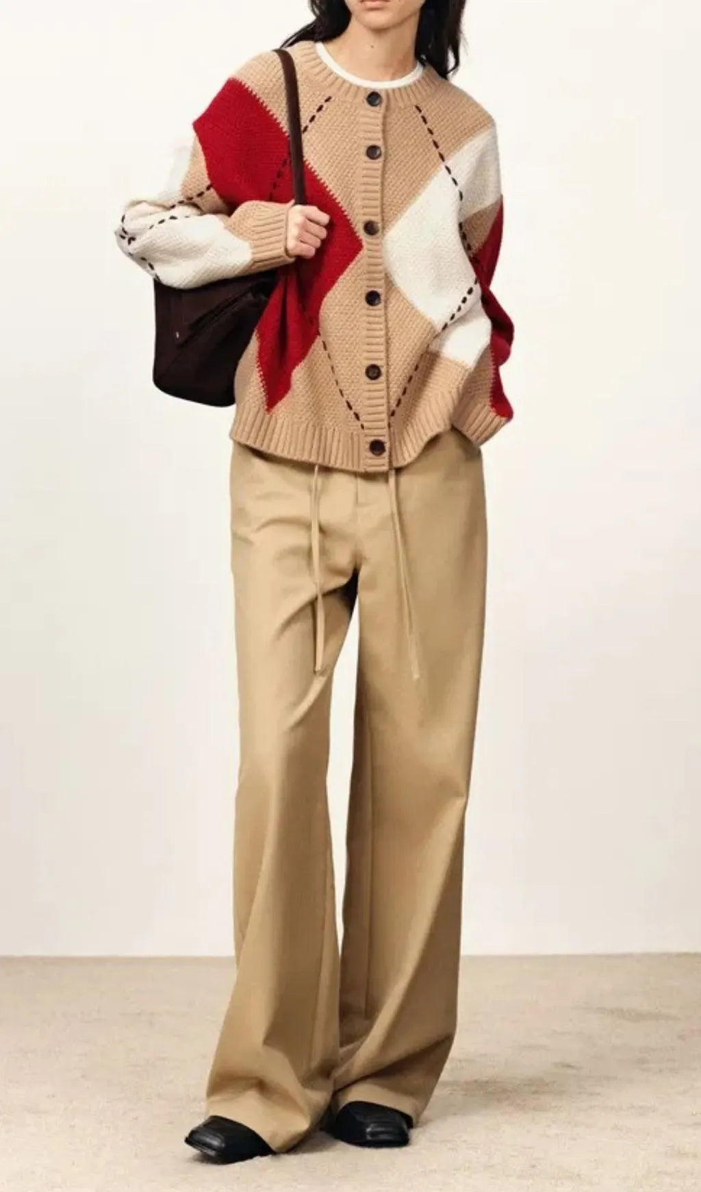 Juno Color-Blocking Knitted Cardigan Flowering Girl
