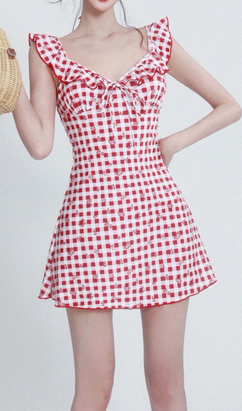 Frost Checkered One-Piece Swimsuit Flowering Girl