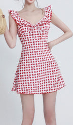 Frost Checkered One-Piece Swimsuit Flowering Girl