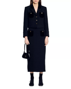 Vic Cropped Blazer in black Flowering Girl
