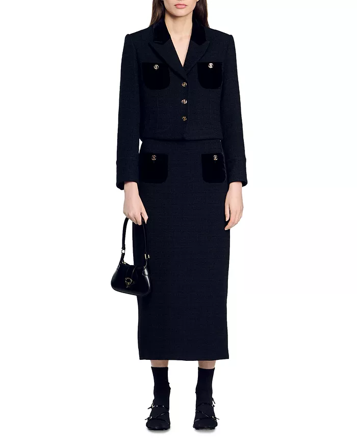 Vic Cropped Blazer in black Flowering Girl