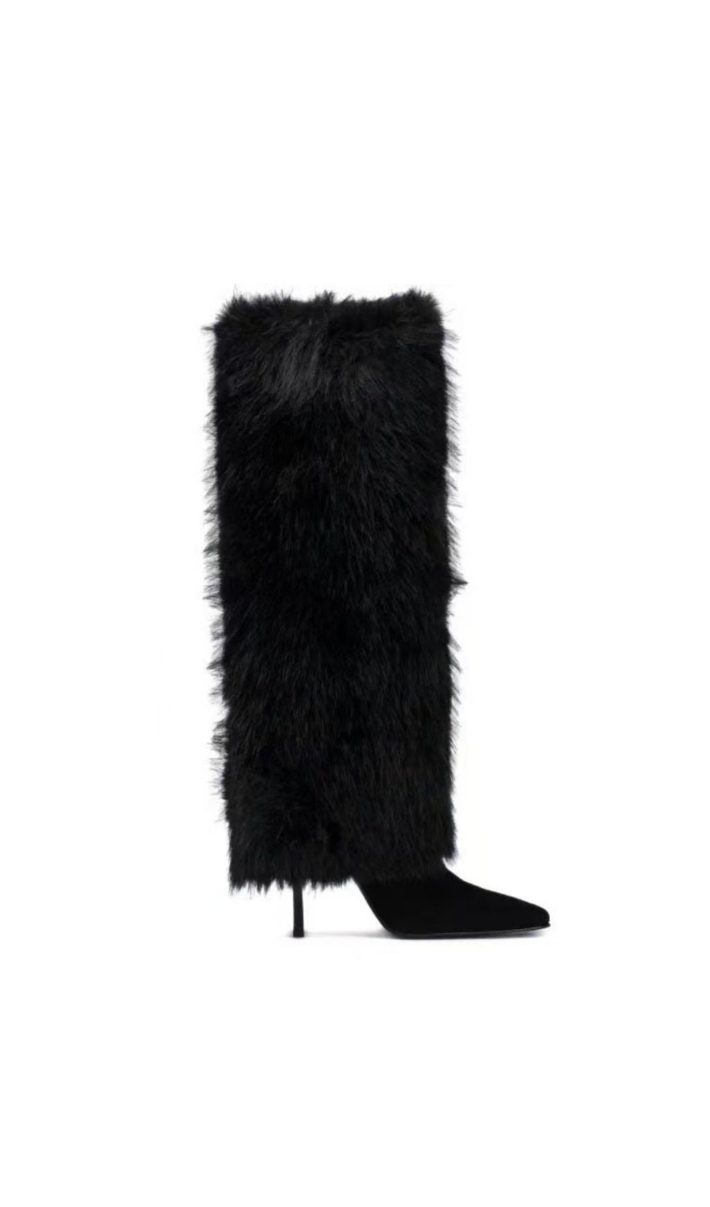 Kassi Black Faux Fur Boots Flowering Girl