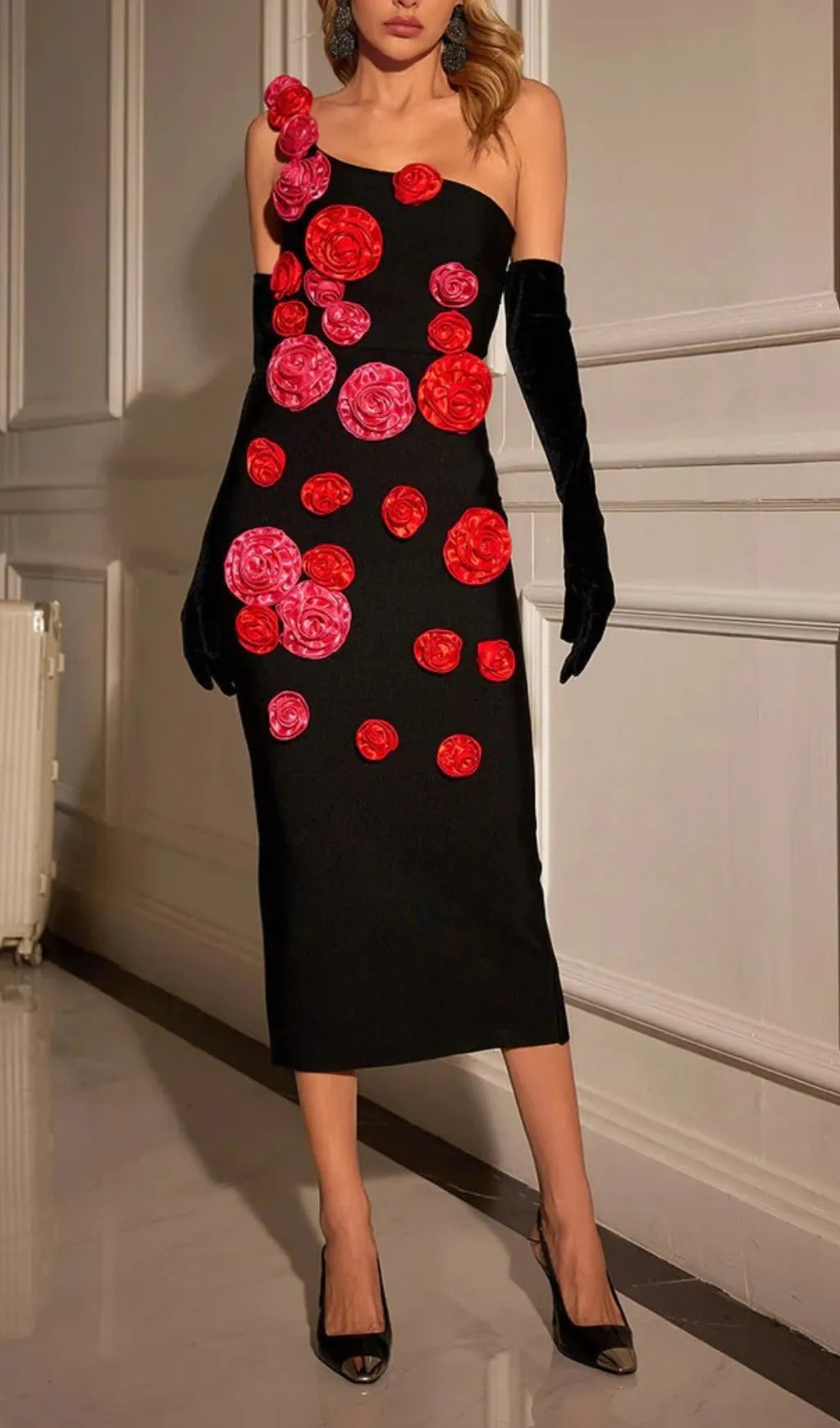 Azania One Shoulder Flower Bandage Dress Flowering Girl